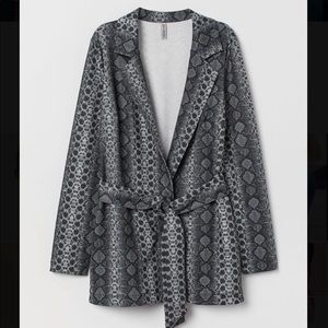 H&M snake print long blazer